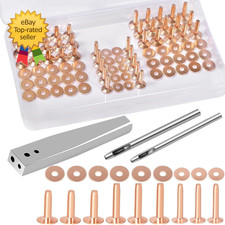 84Pcs, Copper Rivets and Burrs 4Mm Shank Dia More Sturdy with 9 and 12 Burrs..