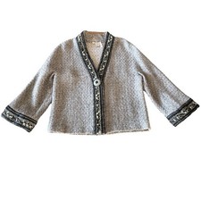 Alberto Makali Wool Blend Grey Crop Jacket size Medium