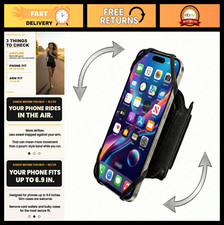 360  Rotatable Running Armband Phone Holder for iPhone  Samsung - Card Pocket,