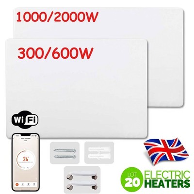 Elektro Flächenheizung Heizkörper Wandmontage Slim WLAN Designer Konvektor & Timer