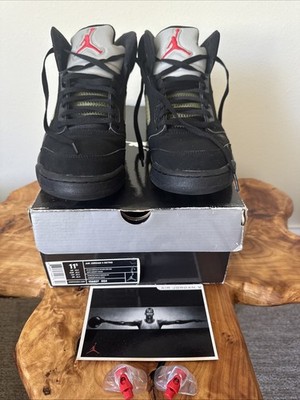 Nike Air Jordan 5 Retro Men's Size 11.5 136027-004 Black/Metallic Silver Shoes