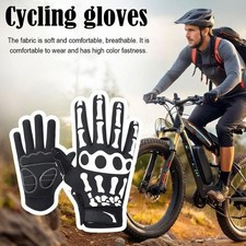 Motorcycle Gloves Halloween Skull Pattern Road Bike Riding Gloves for Men Women