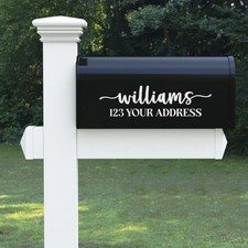 Custom Last Name Mailbox Address Number Decal, Vinyl Street Number Sticker