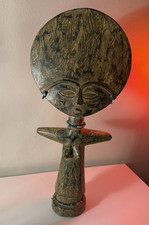Vintage Ashanti Akuaba Fertility Doll 13" Hand Carved Ghana Akua'ba Beaded Wood