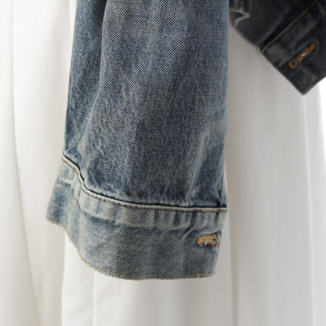 USED GOOD CONDITION BALENCIAGA 22 HOODED DENIM JACKET SIZE 32 0IE GOOD thumbnail 7