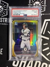 2023 Bowman Draft - Chrome Yellow Refractor #BDC-135 Jonah Cox /75 PSA 9