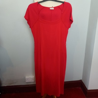 Roman rotes Kleid Damen lang Etuikleid UK Größe S