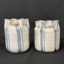 A Pair Vintage Rocky Ledge Studio Pottery Bag Vases