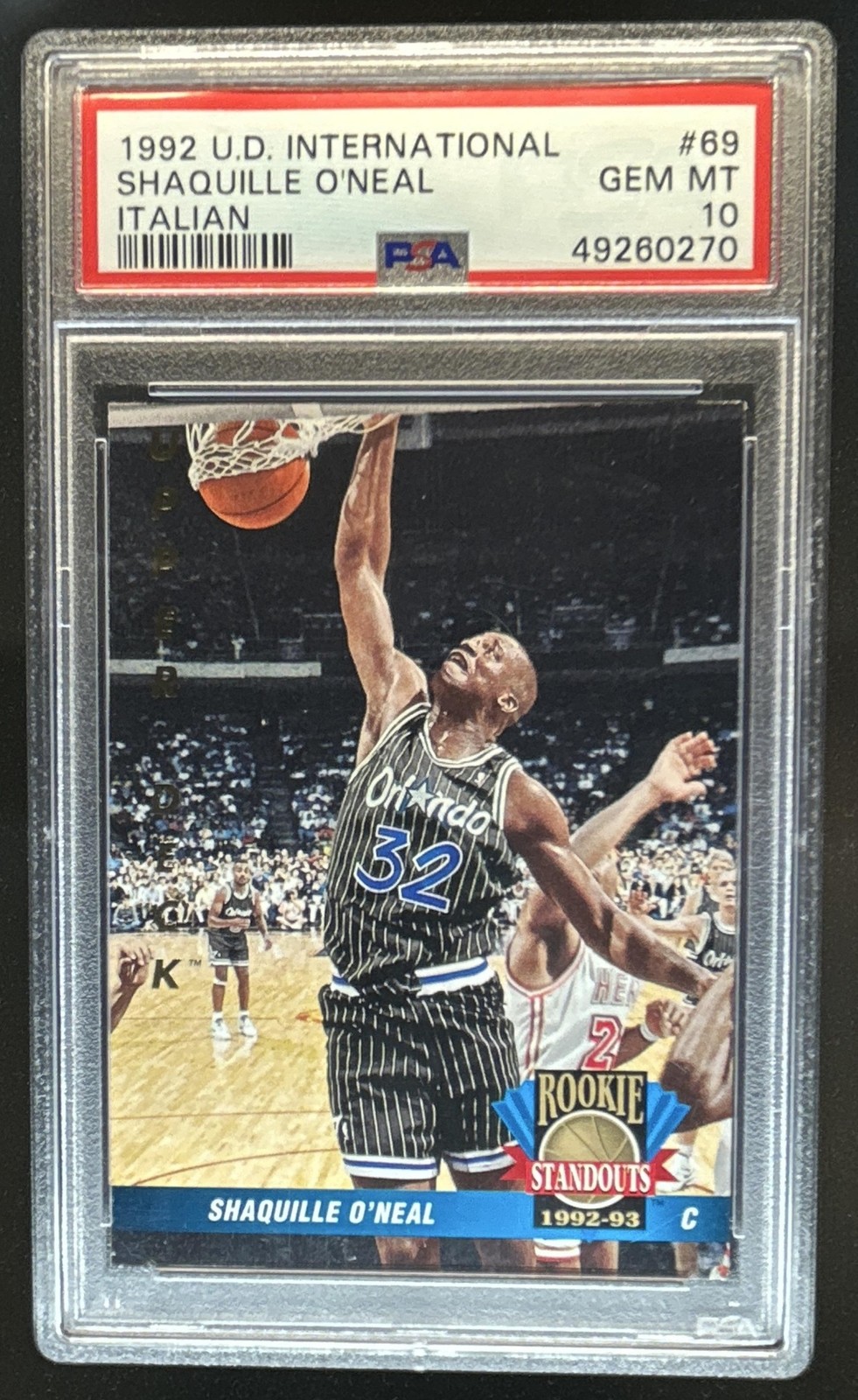 1992-93 Upper Deck European Italian Shaquille O'Neal RC #69 Magic PSA 10