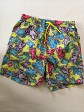 Psycho Bunny Multicolor Bunny Skull Print Swim Trunks Shorts Boys 10/12 M