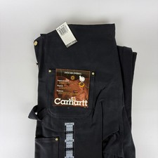 Carhartt Double Knees Duck Bibs Overalls Mens 42x32 R01 BLK Black NWT NOS