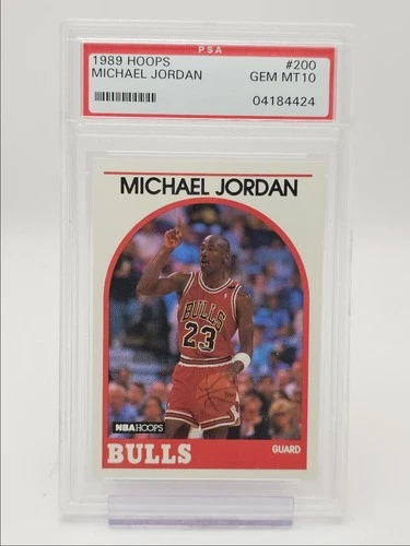 MICHAEL JORDAN 1989 NBA HOOPS BASKETBALL BULLS #200 B PSA 10 Q0M-592