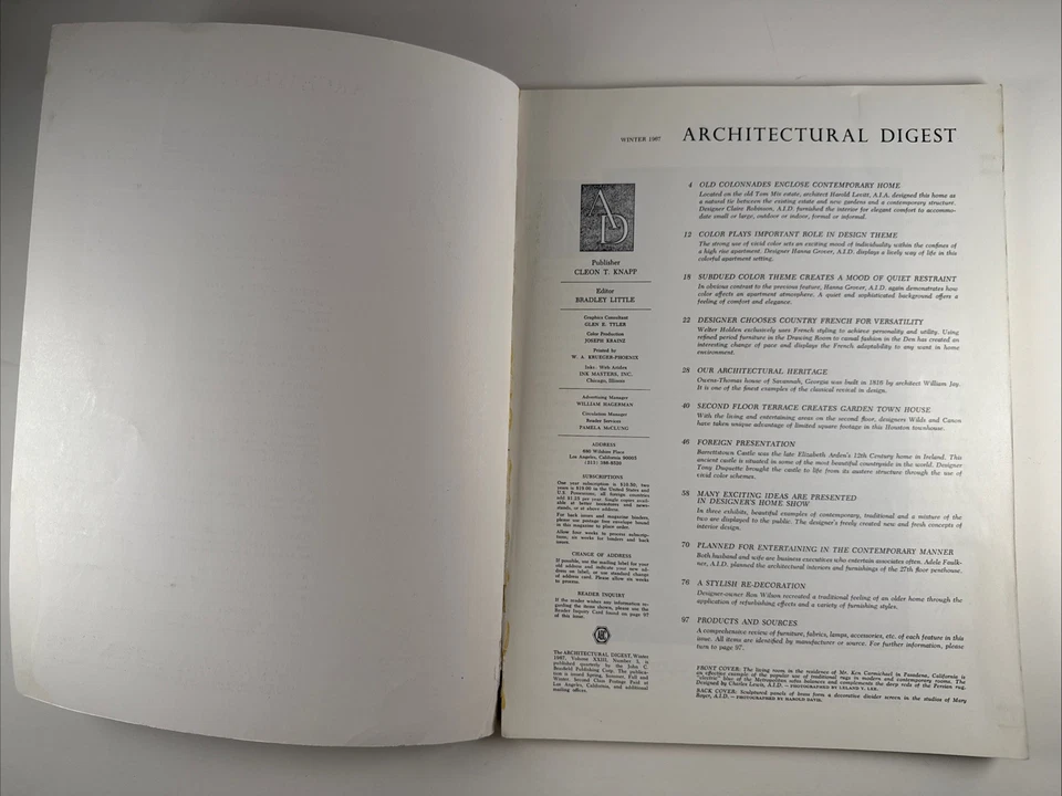 Architectural Digest Winter 1967 Interior Design VTG MCM California - Image 2 of 4