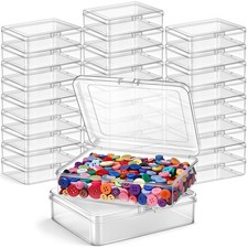 30 Pieces Mini Plastic Clear Beads Storage Containers Box for Collecting Smal...