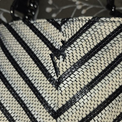 Simply Vera Vera Wang Black and Cream Chevron Shoulder Bag