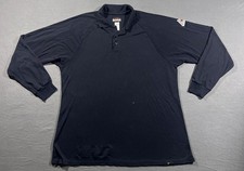 Bulwark FR Long Sleeve Polo Shirt Mens XL Reg Navy Blue Flame Resistant READ