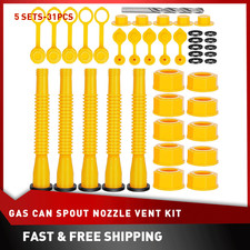 5X Gas Can Spout Nozzle Vent Kit Replacement for Plastic Gas Cans Old Style Caps