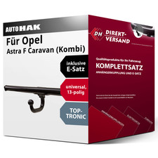 Anhängerkupplung starr + E-Satz 13pol universell für Opel Astra F Caravan 91-