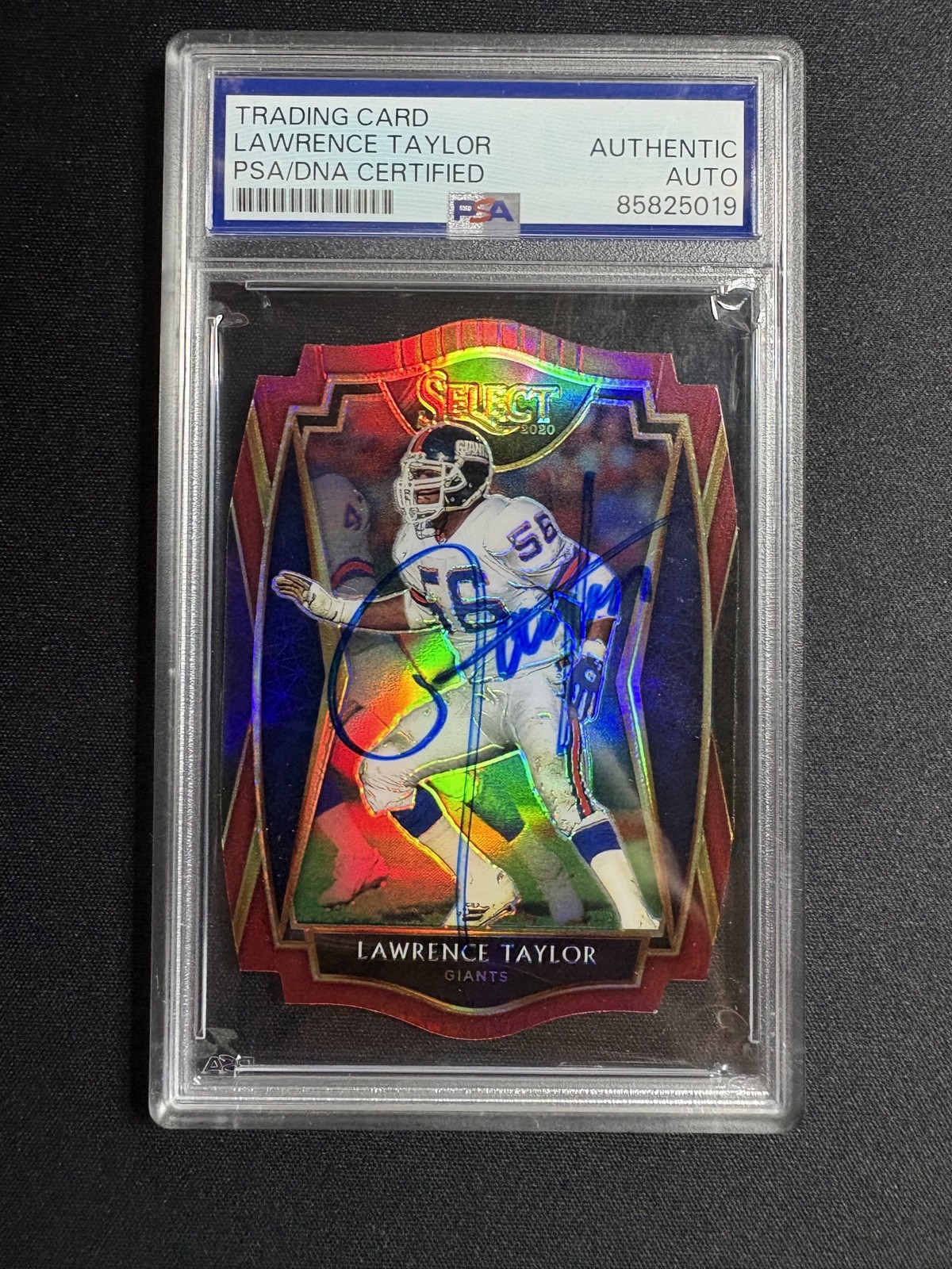 2020 Panini Select -Lawrence Taylor #110 maroon Prizm die cut PSA AUTHENTIC AUTO