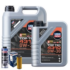 Motoröl 0W30 LIQUI MOLY Top Tec 4310 6L+BOSCH Ölfilter +Spülung