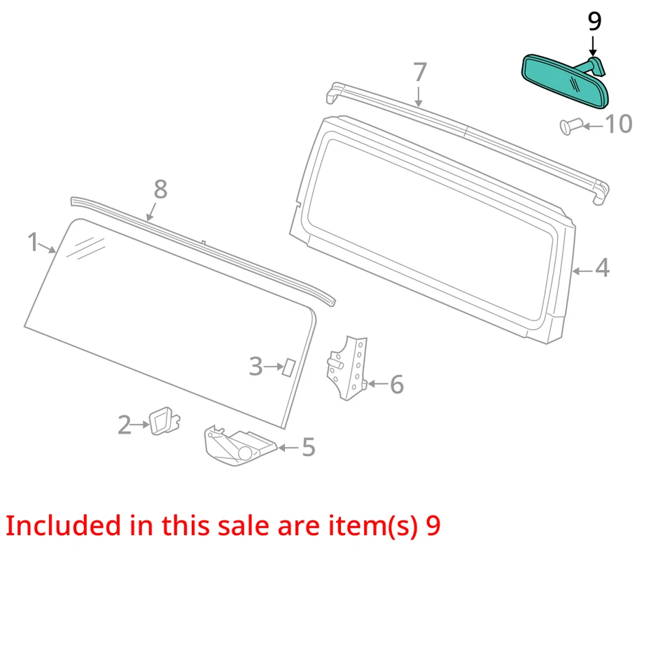 2001-2018 Jeep Wrangler Interior Rear View Mirror Oem MKGYN - Image 3 of 4