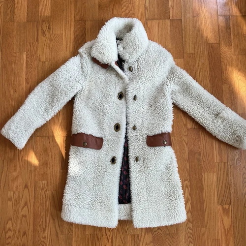 Cappotto Coach Shearling Pelle di Agnello Giacca Calda di Lusso Donna Taglia 2