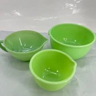 VTG 1950 COLLECTORS QUALITY FIRE KING JADEITE MIXING BOWL SPOUT SET of 3