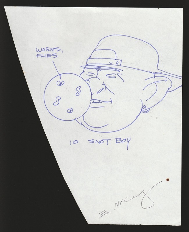 Signed ERROL McCARTHY "Snot Boy" Speculation Ink Drawing TONY THE TATTOOED MAN