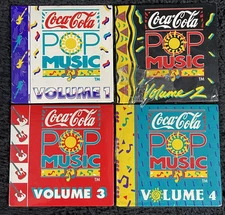 Coca-Cola Pop Music NEW 1991 LOT (4) Sealed Mini CD's Volumes 1 2 3 4 COMPLETE!