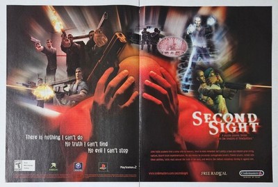 Second Sight Video Game Magazine Ad Xbox PS2 GameCube Codemasters Print Ad 2004