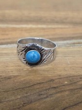 Native American Turquoise Ring Sterling Silver Size 4