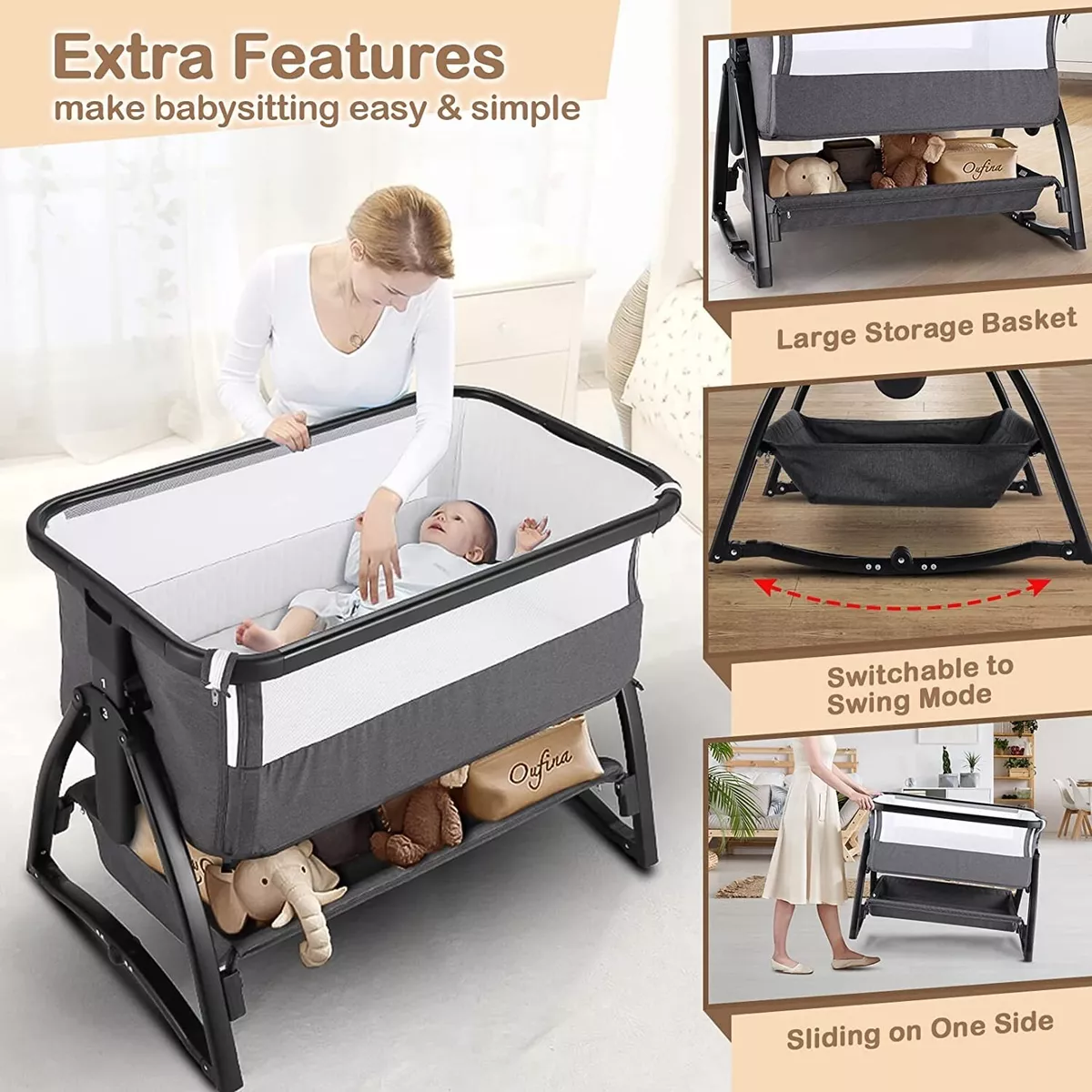 Portable folding on sale baby bassinet
