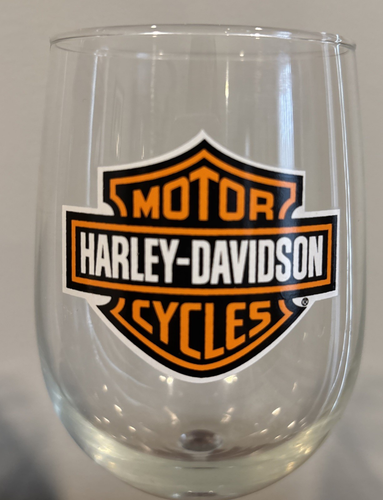 Large Harley Davidson Wine Glass Harley Davidson Logo 9". - Picture 2 of 7