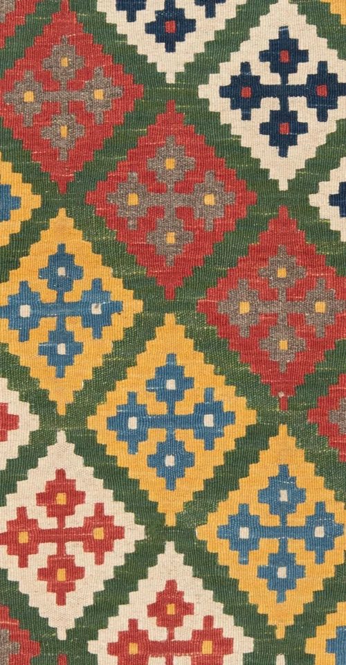 Alfombra persa Kelim 100x78 Cmhandgewebter alfombra de lana Kilim alfombra oriental verde Foto 3 de 4