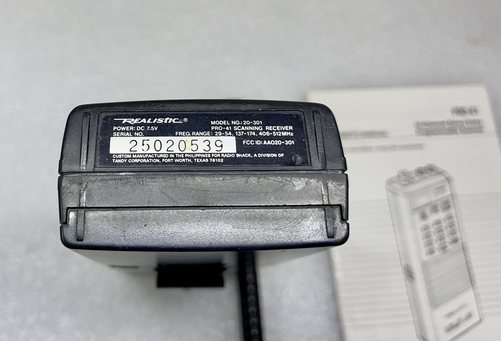 Realistic PRO-41 VHF/UHF 10 Channel Direct Entry Scanner Model 20-301- Used