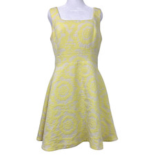 Karen Millen Dress Womens Jacquard Lined Fit & Flare Sz 8 Cocktail Party Preppy