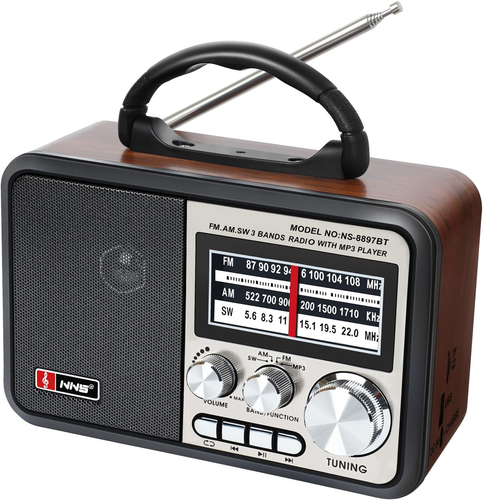 Retro Vintage Radio, Portable AM FM Radios Stereo Speakers Battery ...