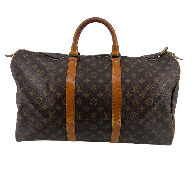EBAY LIVE Louis Vuitton Monogram Canvas Brown Keepall Boston Bag #10065