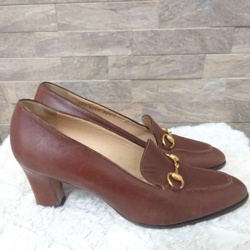 Gucci Horsebit Pumps Heels Brown Leather Size 36.5 US Abt6.5 Women thumbnail 6
