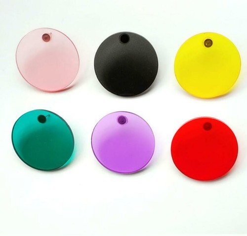 Women Transparent Geometric Circle Stud Acrylic Color Earrings Round Candy - Picture 10 of 13