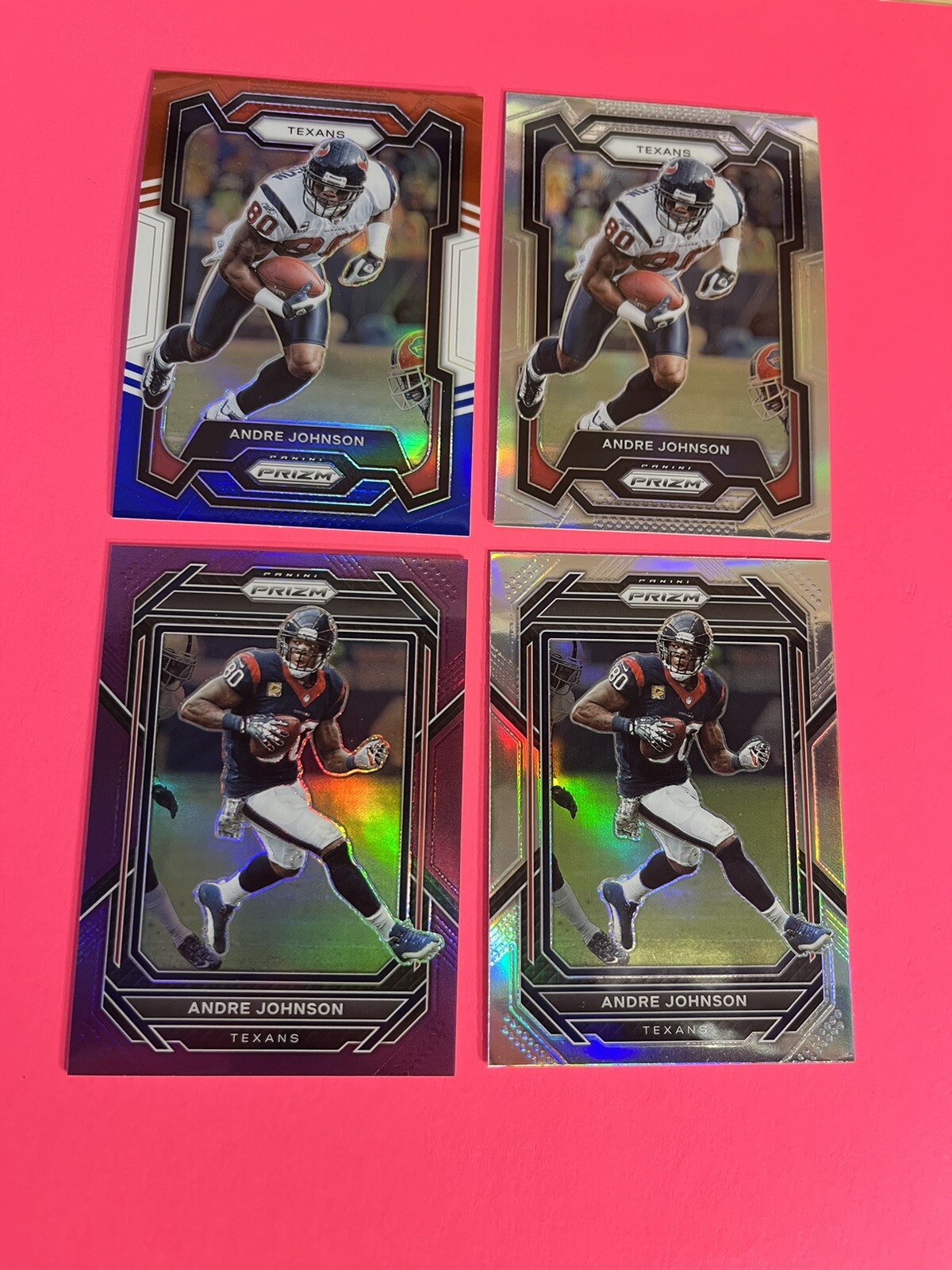 2022 Panini Prizm - Purple Prizm #120 Andre Johnson /125 + (3) BONUS Prizms.
