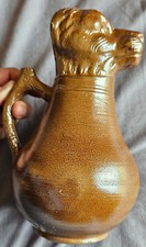 Ancien pichet zoomorphe en grès de Beauvaisis à " tête de lion "