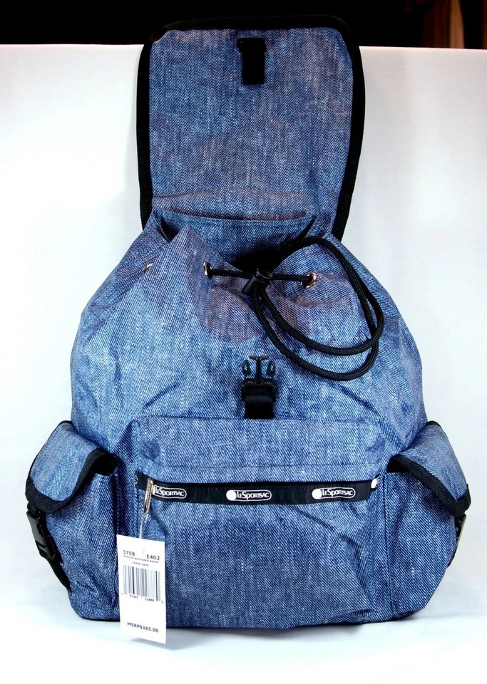 Last One!!! 全新带标签 LeSportsac 中号 Wayfarer 背包 "Denim Days" — 第 4/4 张图片
