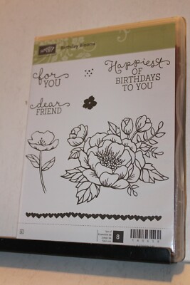 e Stampin Up Birthday Blooms 8 pc little staining