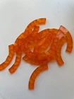 LEGO-NEW-#27507-TRANS ORANGE-TILE ROUND CORNER 4 X 4 MACARONI WIDE-20 PIECES