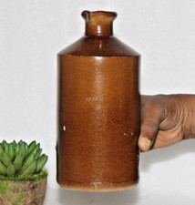 Antique Brown Sand Stone Ink Bottle Original Old Hand Crafted