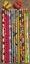Lot Of 12 Yearly theme Pencils 2 Sharpeners Unused Back to School