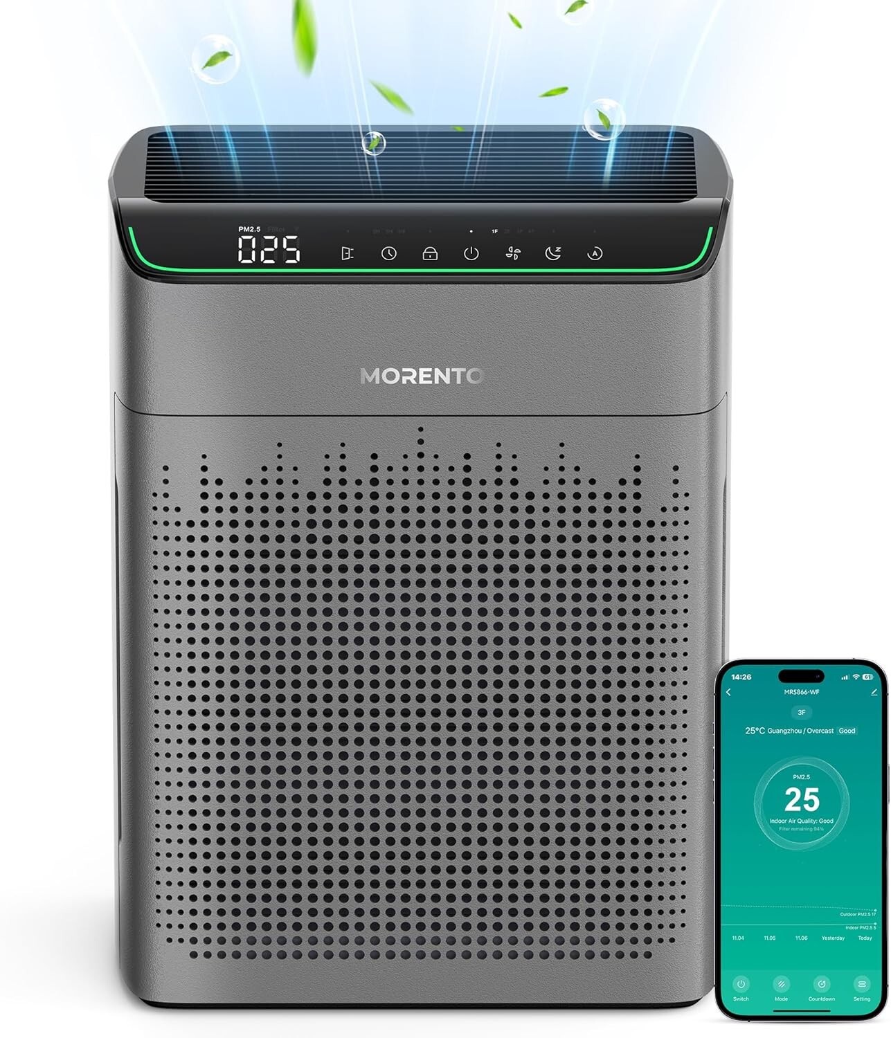 Ultra-Quiet Home Air Purifier with Wi-Fi Control - HEPA Filter & Smart Features