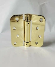 Adjustable Spring Door Hinge Polished Brass  Self Closing Hinges Lot of 2 hinges
