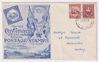 AFD3105) Australia 1950 Stamp Centenary pair on Oxford Press FDC. Addressed.